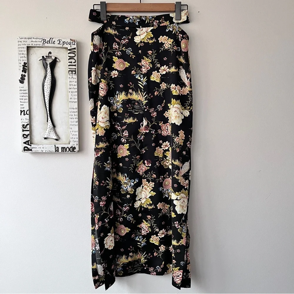 Zara Women’s Boho Cutout Floral Print Maxi Skirt Size M - Picture 7 of 8